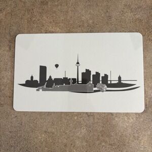 Mercedes Benz Stuttgart Skyline White/Black 9"x 5.5" Breakfast Board Decor Sign